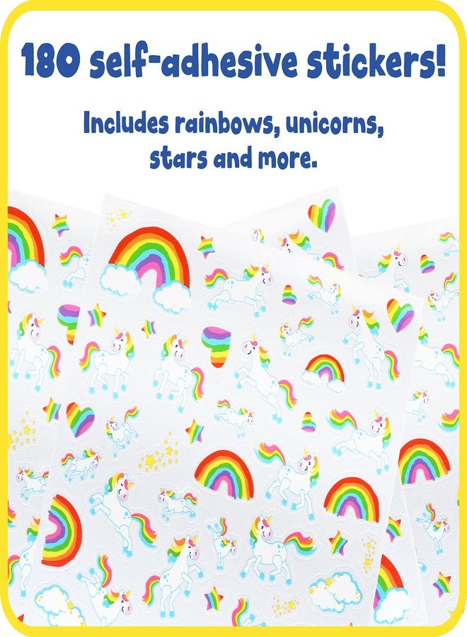 Ready 2 Learn Foam Stickers - Unicorns & Rainbows - Pack of 180 - Self-Adhesive Stickers for Kids - 3D Puffy Stickers for Laptops, Party Favors and Crafts - Image 2